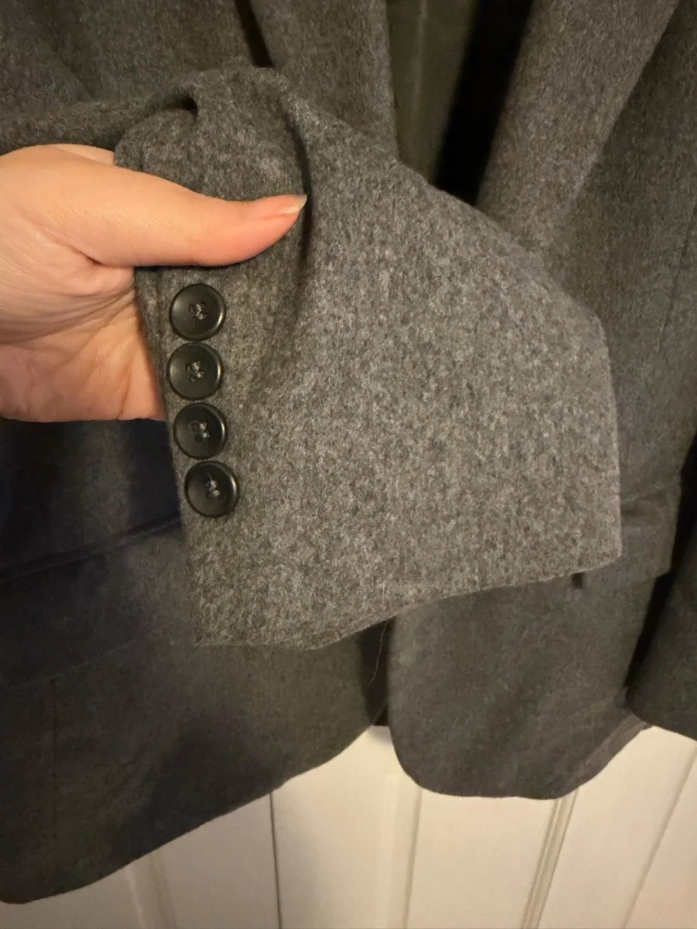 Oscar de la Renta Wool Cashmere Blazer Men's 42R Gray Sport Coat Tailored Jacket